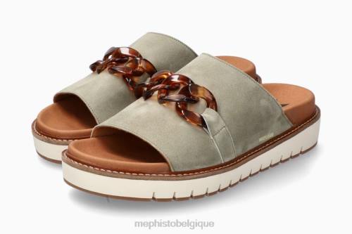 des sandales Mephisto beverley kaki clair femmes X82691