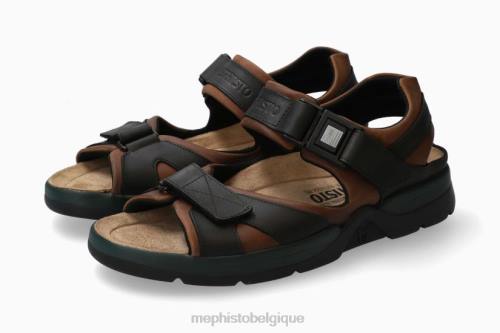 des sandales Mephisto coupe de requin marron foncé Hommes X826557